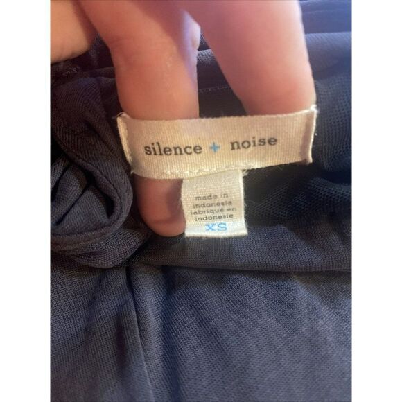 Silence + Noise Charcoal Gray Mini Dress XS Soft Raw Hems - Picture 4 of 4
